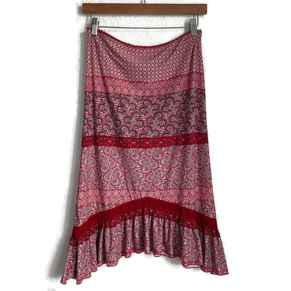 Bisou Bisou Vintage Boho Floral Skirt Sz S/M - Picture 1 of 4
